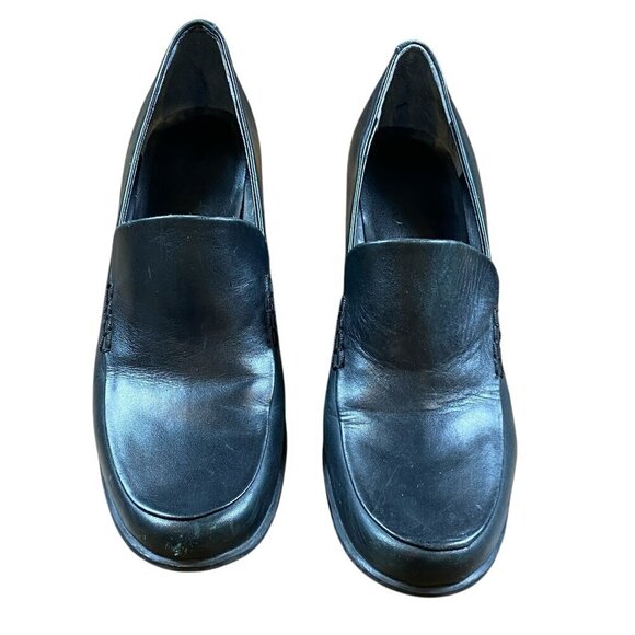 FRANCO SARTO Nolan Pump Loafers 7.5M Black Leather #329D - Picture 2 of 9